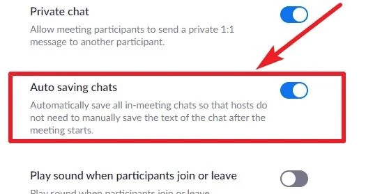 tự động lưu cuộc trò chuyện trên Zoom