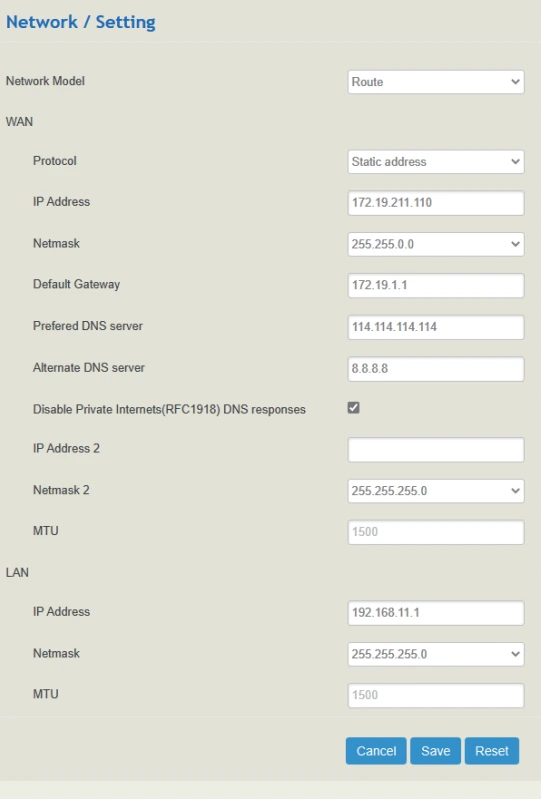 Sửa đổi cấu hình mạng