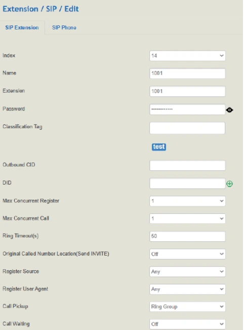 Tạo tiện ích mở rộng SIP