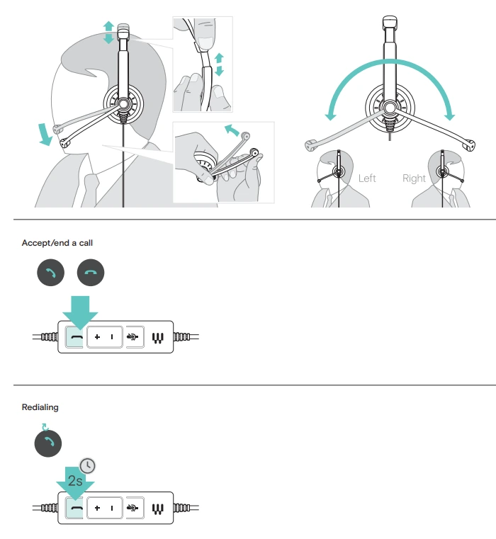 Cách sử dụng tai nghe Epos Impact 100 Series