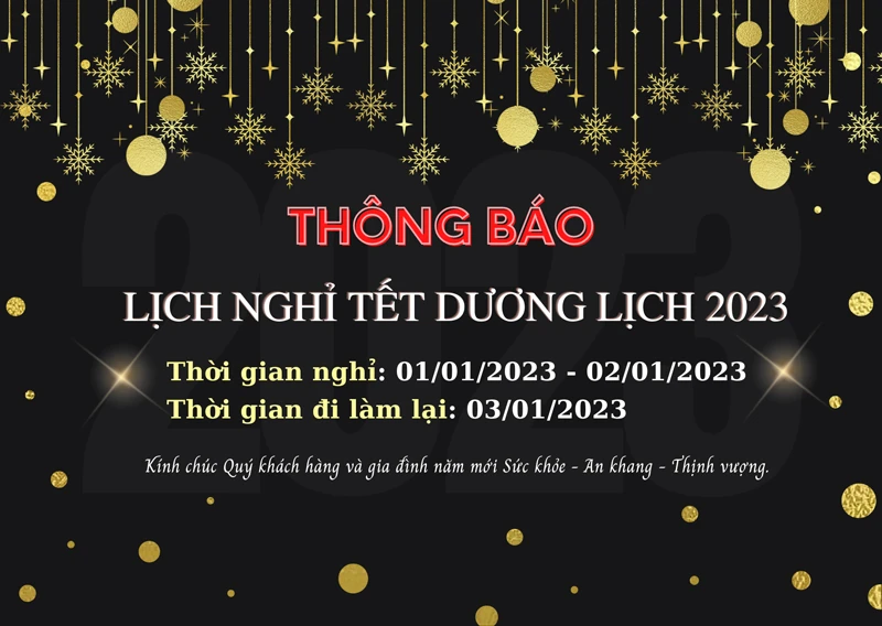 Thông báo lịch nghỉ Tết Dương lịch 2023