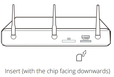 Lắp thẻ SIM vào khe cắm SIM (UC120-1V1S1O/1V2/1V2O)