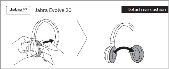 Làm thế nào để thay đệm tai trên tai nghe Jabra Evolve 20?