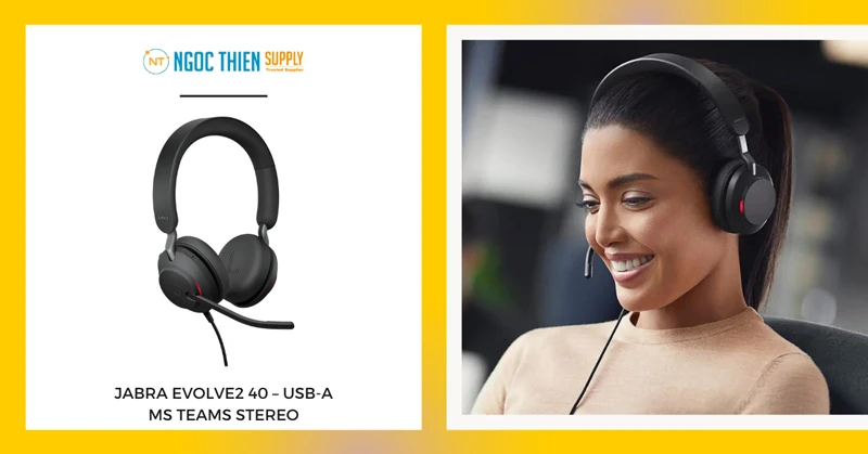 Tai nghe Jabra Evolve2 40 – USB-A MS Teams Stereo