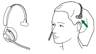 Cách đeo tai nghe Jabra Evolve2 65
