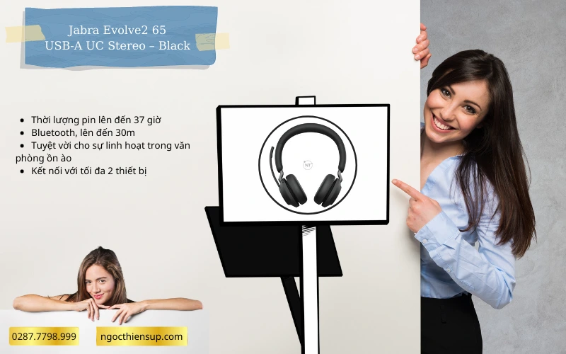 Jabra Evolve2 65 USB-A UC Stereo – Black