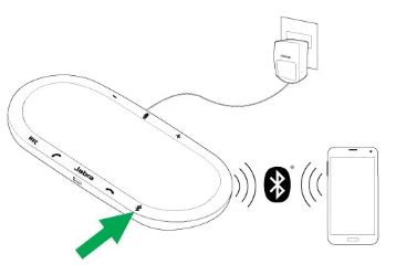 Để vào chế độ ghép nối, hãy nhấn vào nút Bluetooth và biểu tượng sẽ nhấp nháy màu xanh lam.
