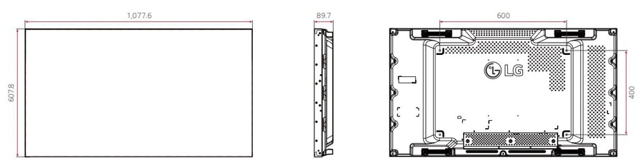 Kích thước màn hình ghép LG 49VL5G-M