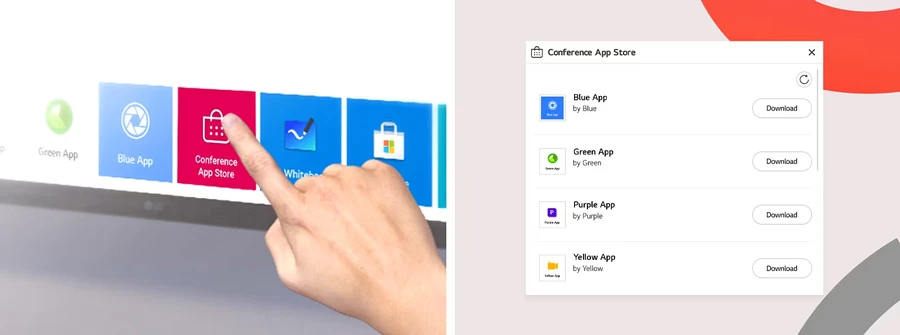 Sử dụng dễ dàng Cửa hàng ứng dụng hội nghị