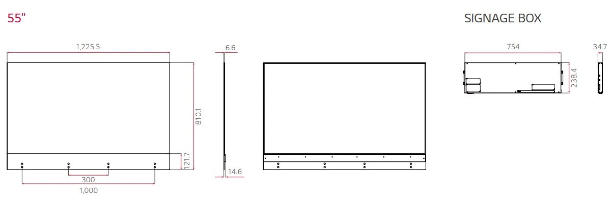 Kích thước màn hình OLED trong suốt LG EW5G-V
