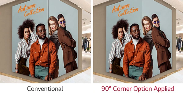 Cài đặt góc 90° có sẵn