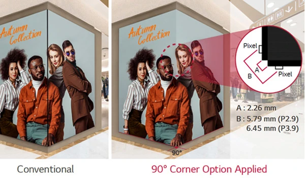 Có sẵn thiết kế góc 90°