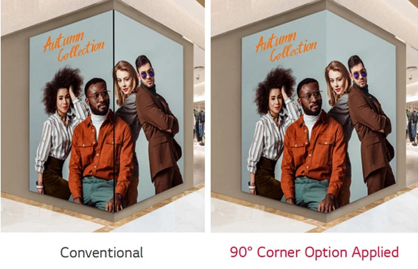 Thiết kế góc 90° có sẵn