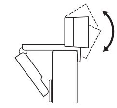 Điều chỉnh webcam lên/ xuống theo cách thủ công đến vị trí tốt nhất để tạo khung hình cho chính bạn