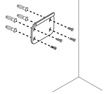 Gắn giá đỡ vào tường. Vui lòng sử dụng loại vít thích hợp cho loại tường của bạn.
