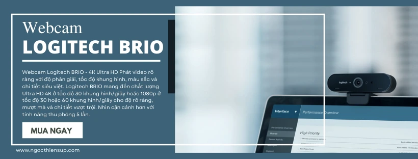 Webcam Logitech Brio - 4k Ultra HD (hàng chính hãng)
