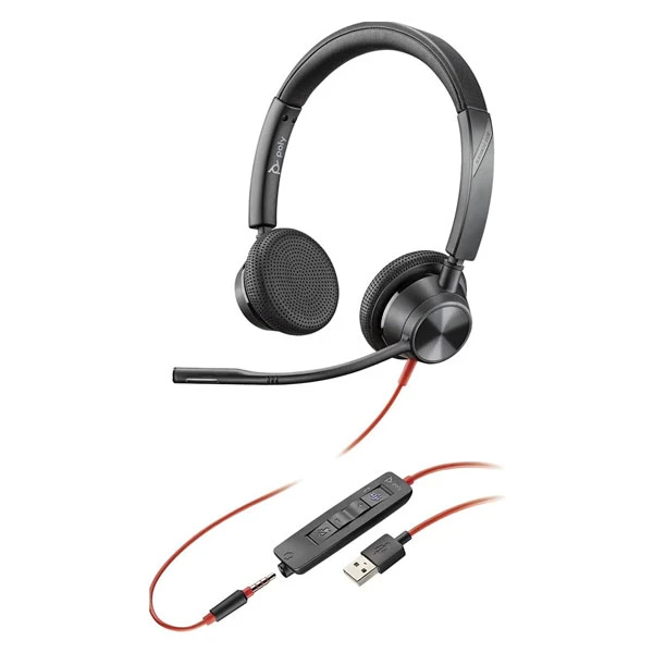 Tai nghe Plantronics Blackwire 3325, Microsoft, USB-A | P/N: 214016-101