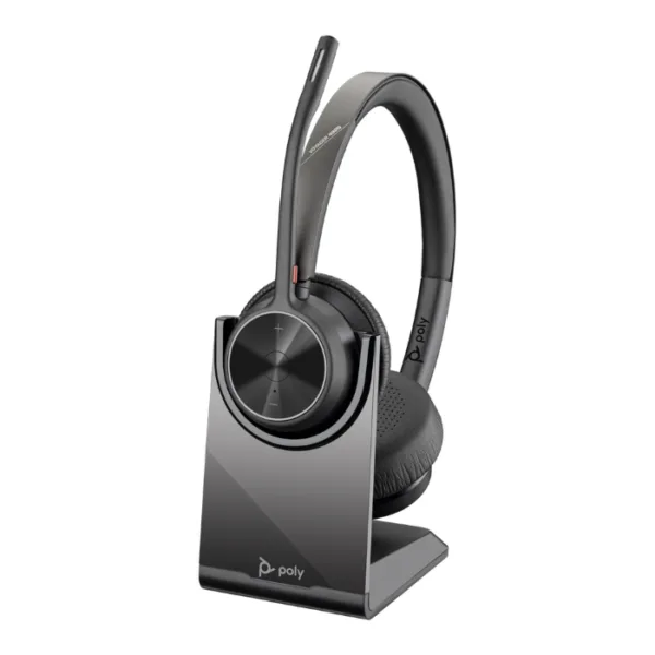 Tai nghe Poly Voyager 4320 UC Stereo USB-A + Bộ chuyển đổi USB-A BT700 + Đế sạc