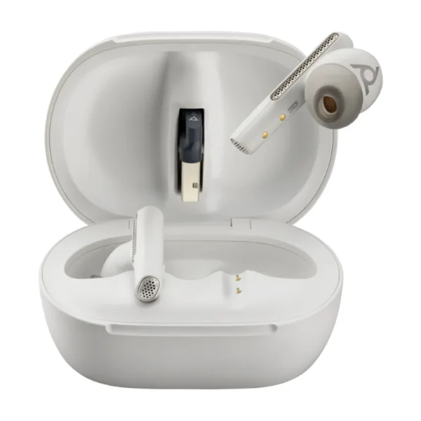 Poly Voyager Free 60+ Uc White Sand Earbuds, Bt700 Usb A Adapter H1