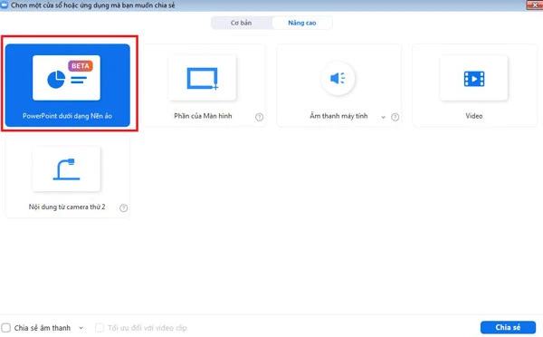 Powerpoint dưới dạng nền ảo 