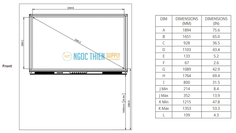Màn hình tương tác Promethean ActivPanel Titanium 75