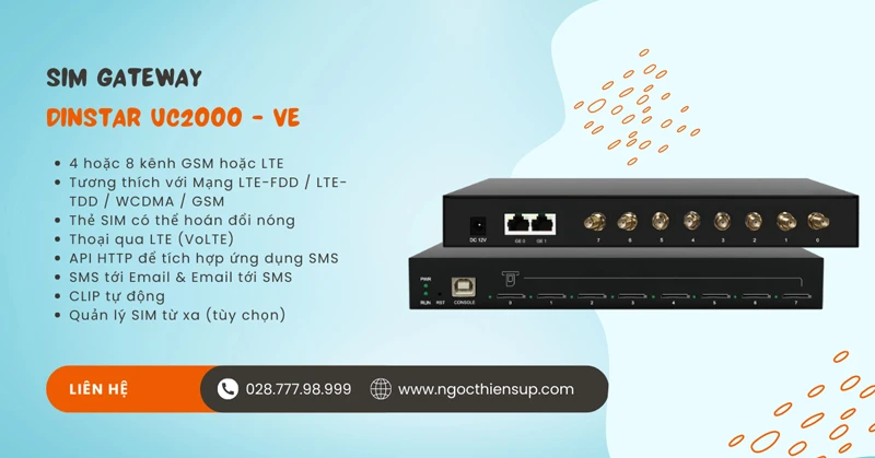 Sim Gateway Dinstar UC2000 - VE