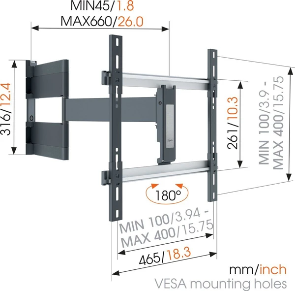 THIN 546 ExtraThin Full-Motion TV Wall Mount for OLED TVs (black