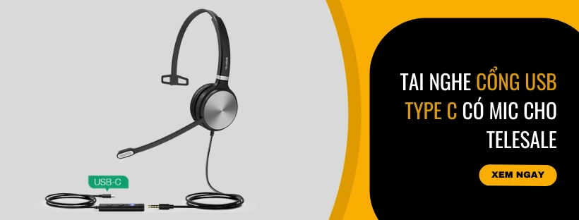 Tai nghe cổng USB Type C có mic cho telesale