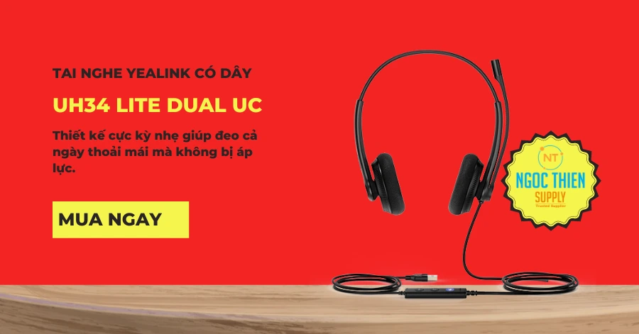 Tai nghe Yealink có dây UH34 Lite Dual UC