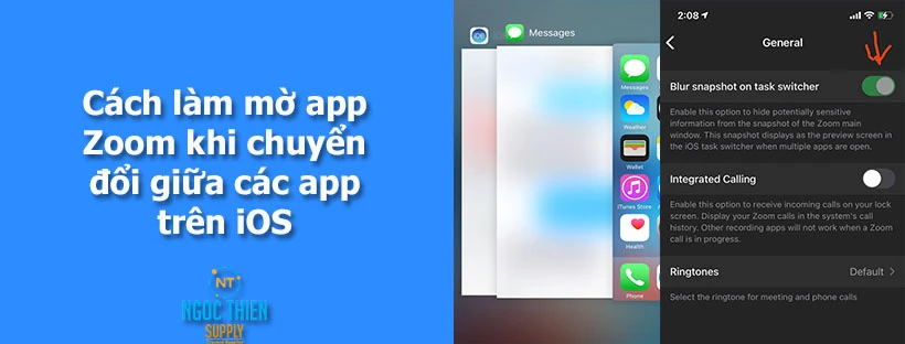 Cách làm mờ preview app Zoom khi chuyển đổi app trên iOS