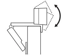 Điều chỉnh webcam lên/ xuống theo cách thủ công đến vị trí tốt nhất để tạo khung hình cho chính bạn.