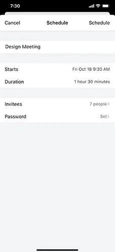 Lên lịch cuộc họp Webex từ thiết bị di động