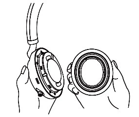 Tháo miếng đệm qua tai ra khỏi tai nghe