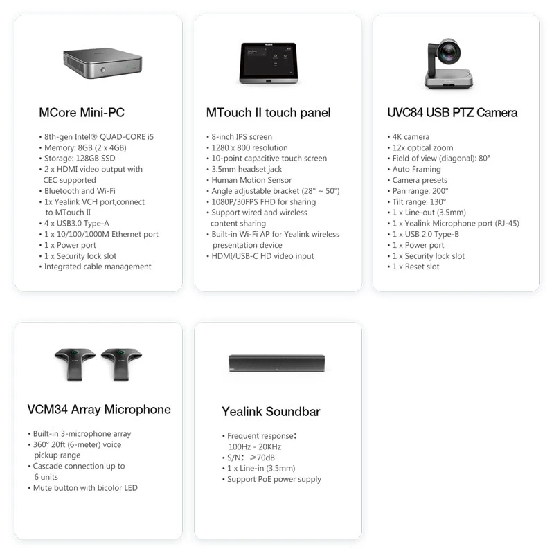 Thông số kỹ thuật Yealink MVC840