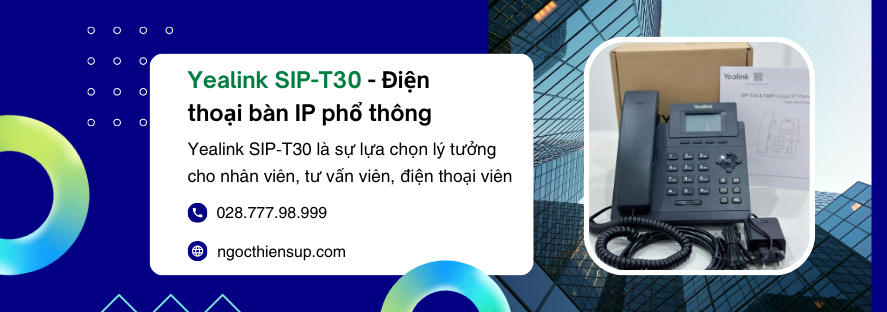 Yealink SIP-T30 – Điện thoại bàn IP phổ thông với thiết kế hiện đại.