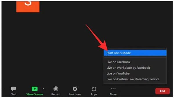 Bấm Start Focus Mode.