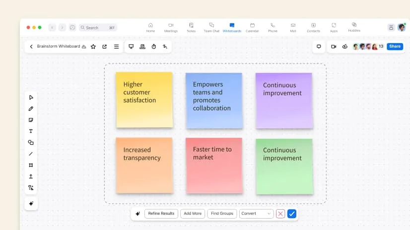 Tạo nội dung trong Bảng trắng