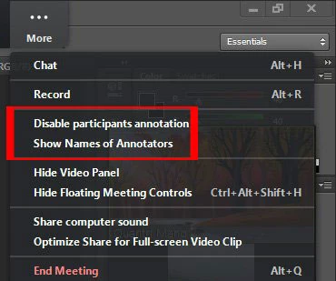 2.3, Kiểm soát chức năng vẽ lên màn hình trong phần mềm zoom