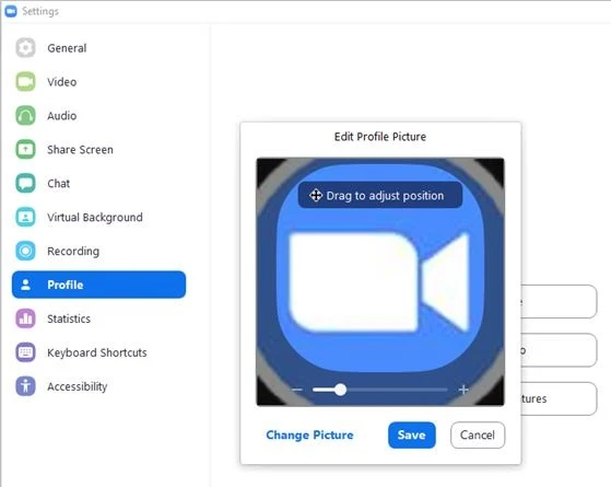 Thêm ảnh hồ sơ trên Zoom