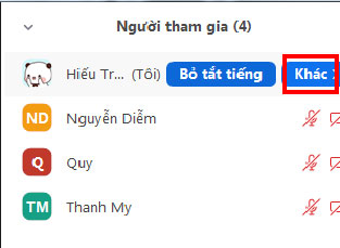 Sau đó bạn tìm đến tên của mình trong danh sách, rồi nhấn vào nó