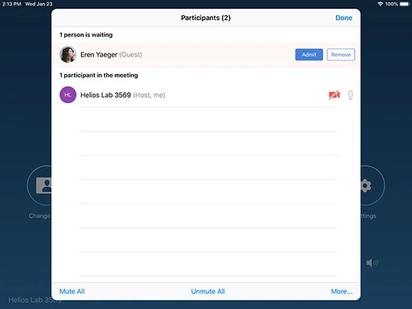 Chấp nhận người tham gia trong cuộc họp