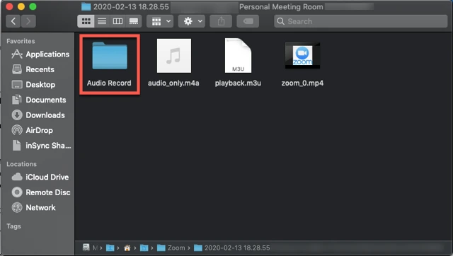 Trong thư mục, mở Audio Record