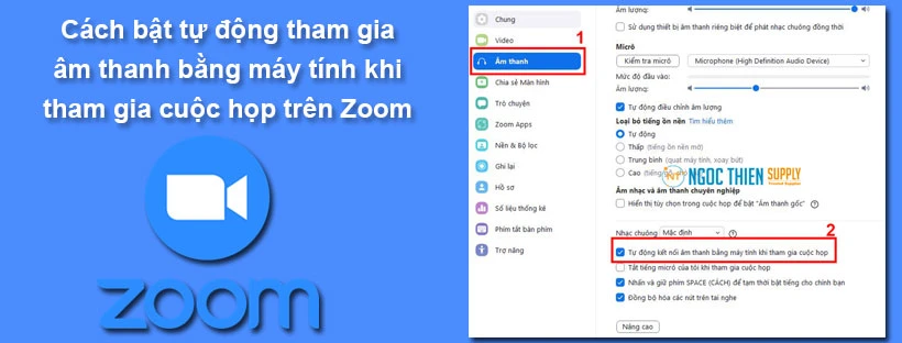 Cách bật tự động tham gia âm thanh bằng máy tính khi tham gia cuộc họp trên Zoom