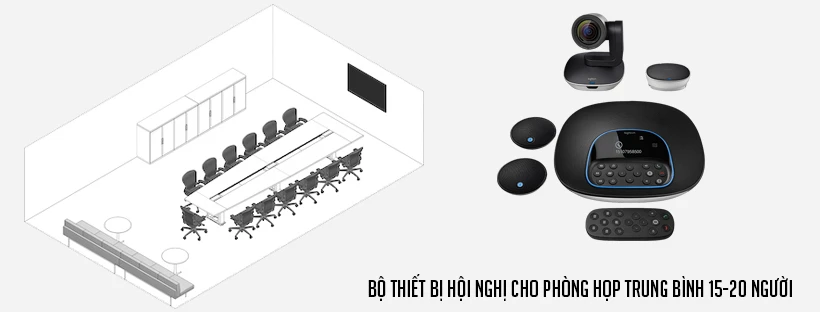 Bộ thiết bị hội nghị cho phòng họp trung bình 15-20 người