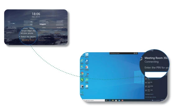 Bước 1: Nhấn Win + K trên PC và chọn tên thiết bị của RoomCast.
