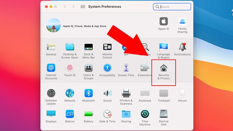 Đi tới Security & Privacy > Chọn General.