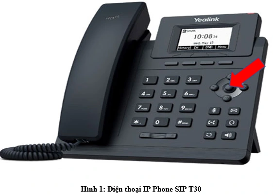 Trên điện thoại, nhấn OK theo mũi tên