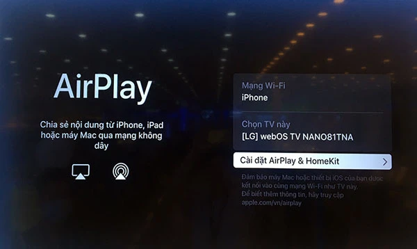 Kiểm tra xem tivi có kết nối cùng mạng wifi với điện thoại không