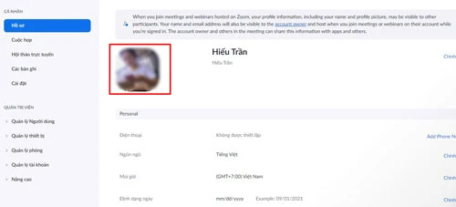 Tiếp theo nhấn vào ảnh đại diện của bạn.