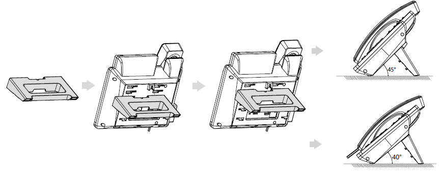 Cách gắn chân đế cho điện thoại Yealink SIP-T30/T30P